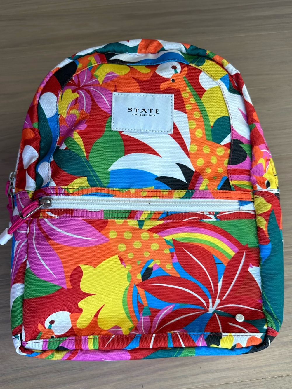 STATE Kane Mini Backpack - Bright Tropical Giraffe Print